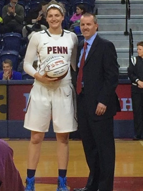 Senior Kara Bonenberger was honored before Friday's game for her 1,000-point career.