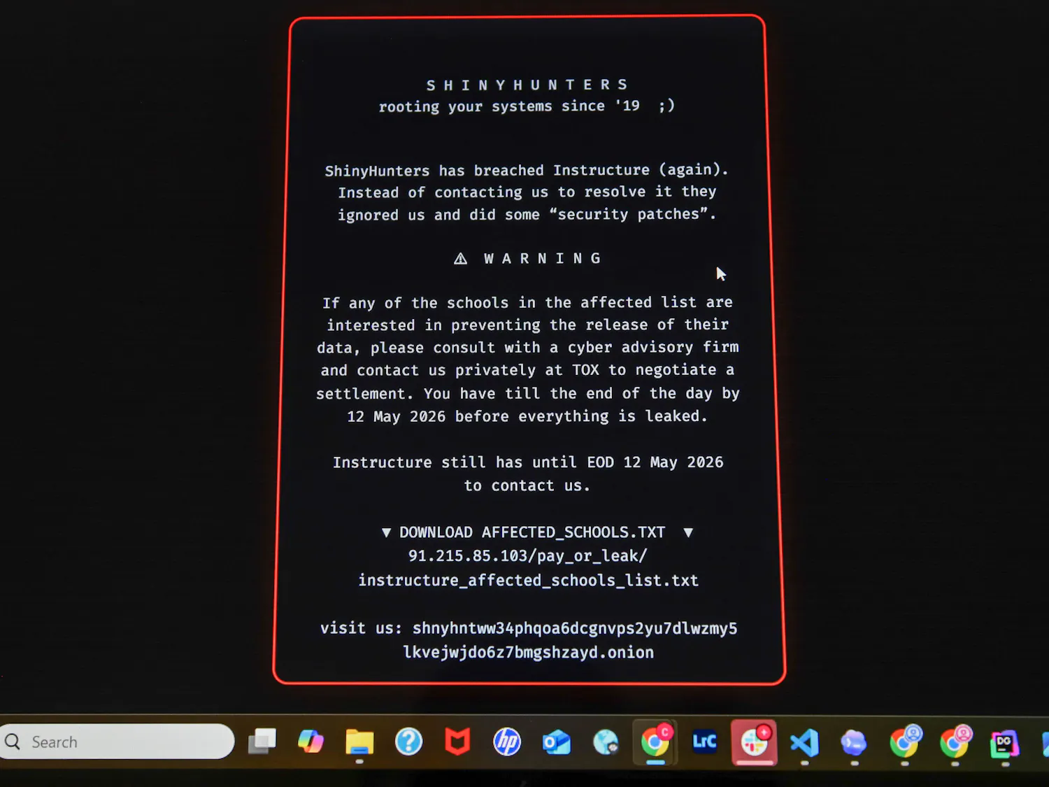 Hackers Threaten to Leak Millions of Student Records After Instructure Breach — image 4