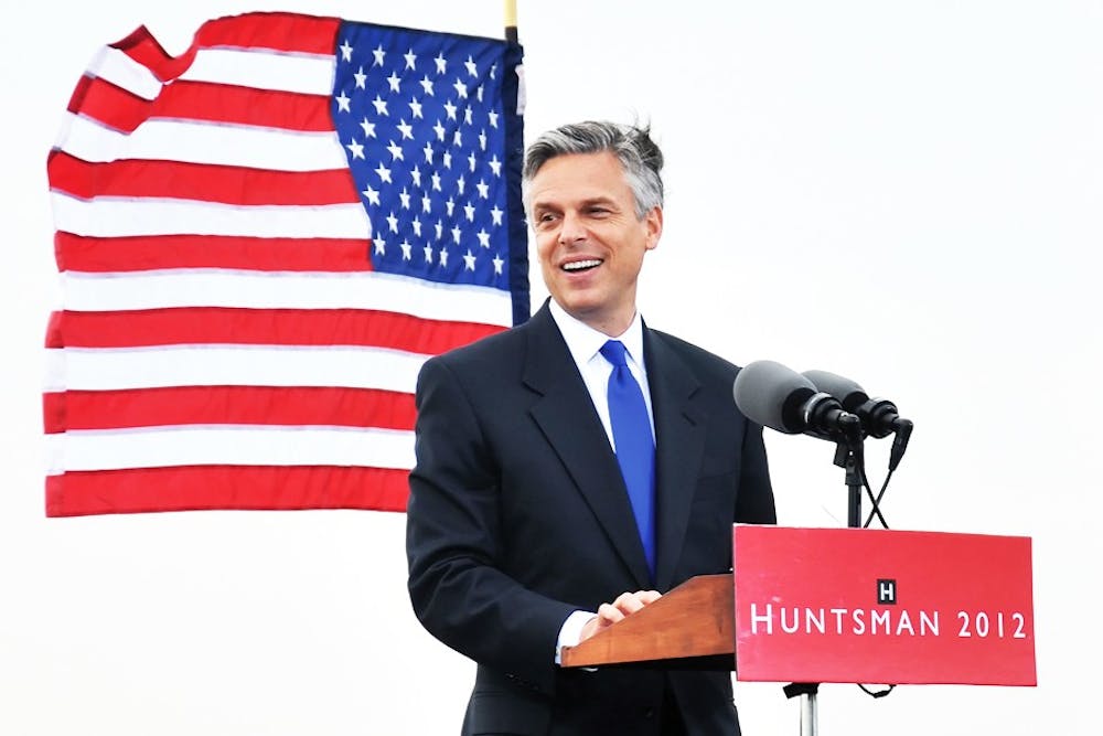 Jon Huntsman 2012 Campaign announcement in Liberty State Park, New Jersey, outside of NYC