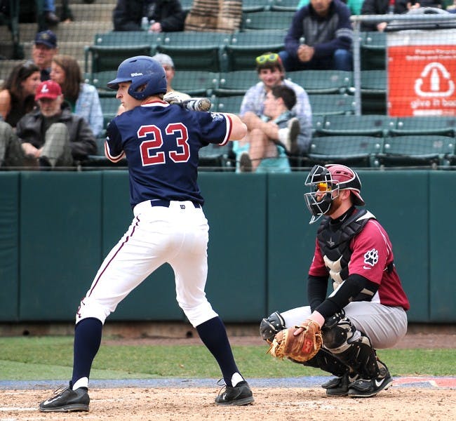 Baseball victory against Lafayette, final score 3-0.  Connor Cuff pitching.  