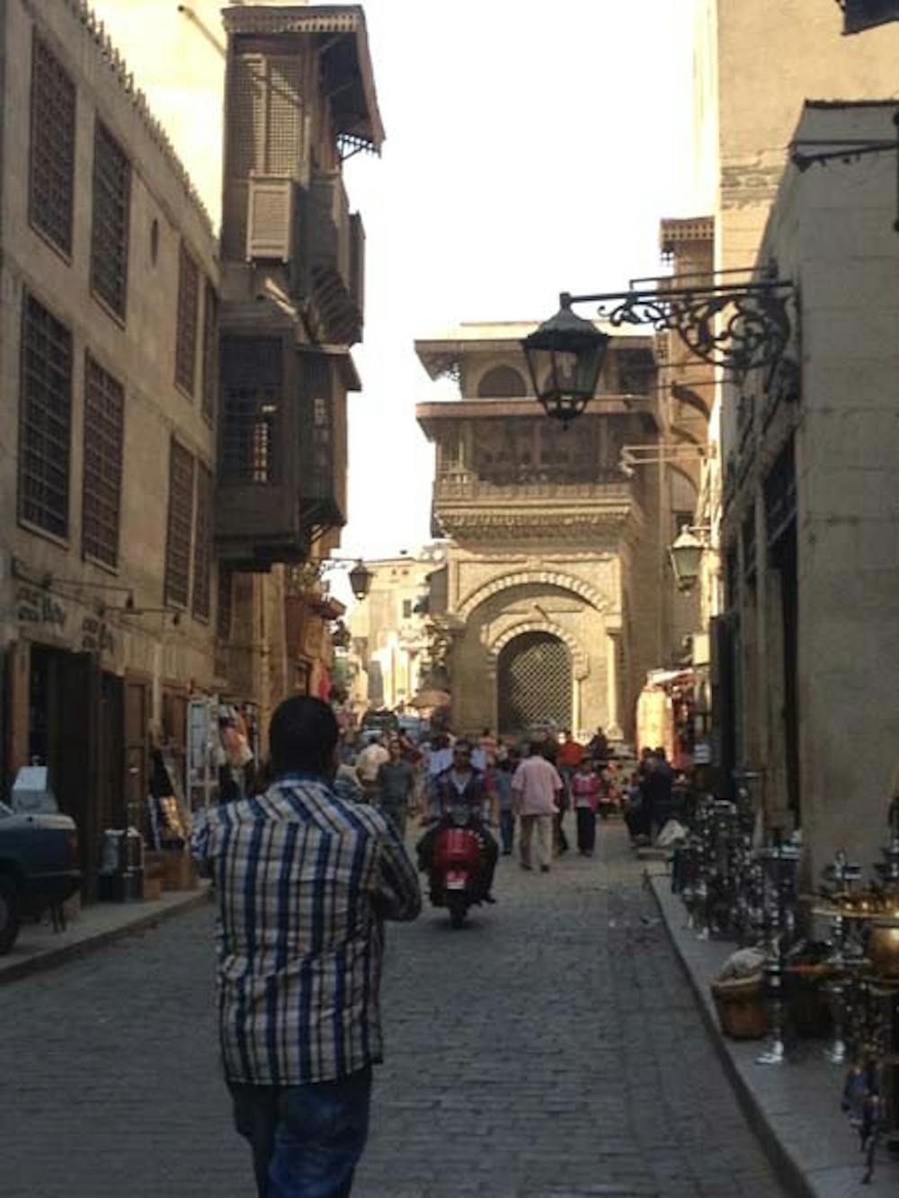 	The Khan el-Khalili souq  remains empty of foreign tourists more than a year after the end of the first phase of the revolution. Vendors complained of extreme decline in sales during the ongoing unrest.