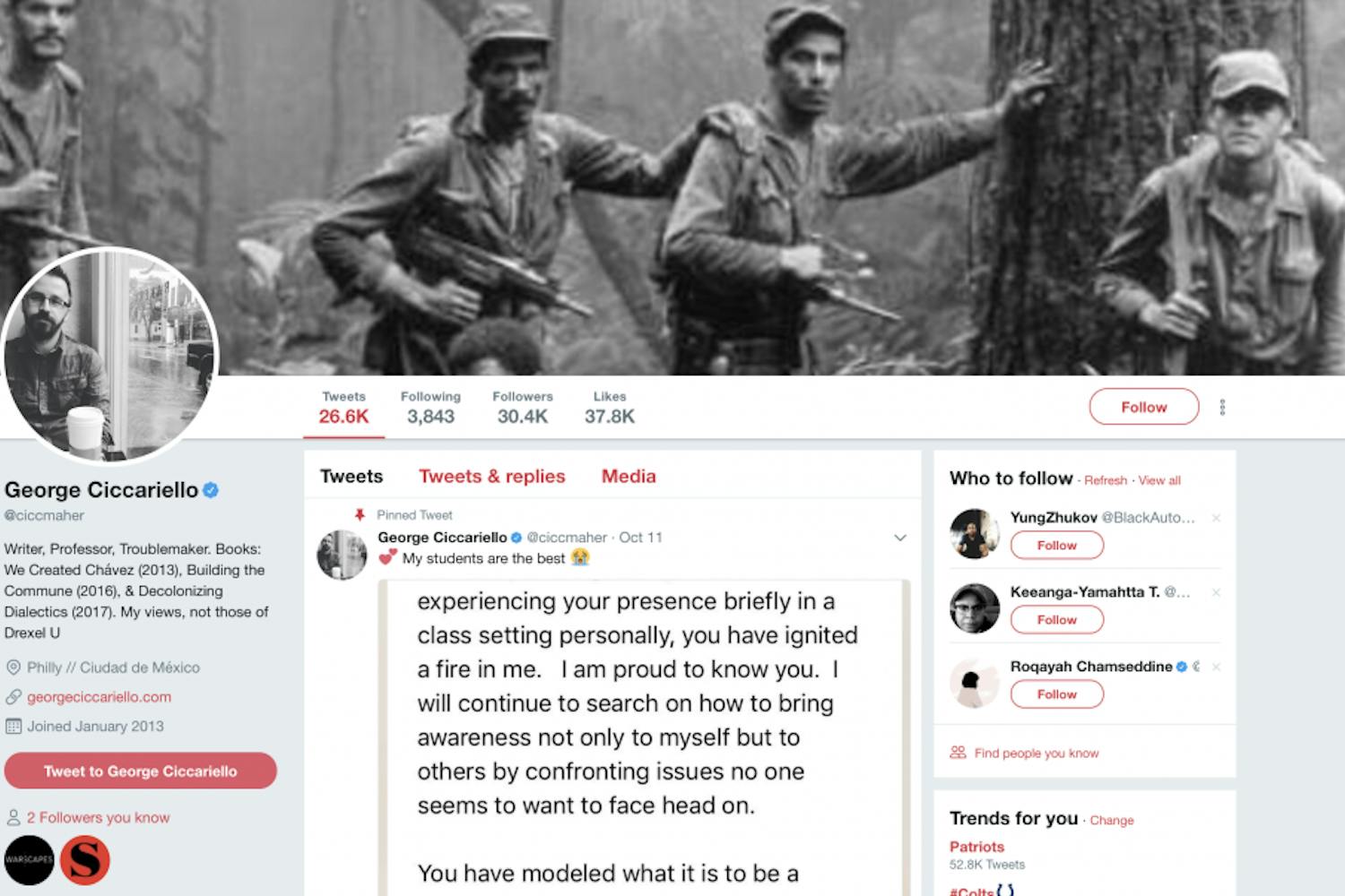 Drexel professor Twitter