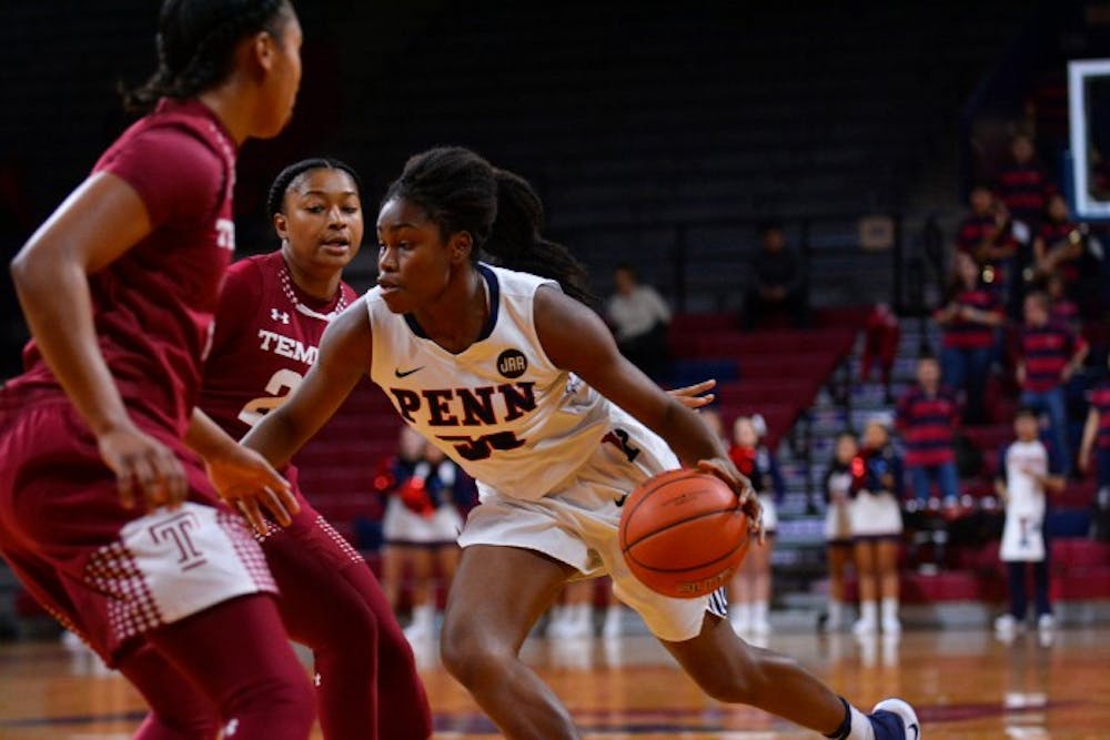 Sophomore Princess Aghayere led the Quakers with 33 points this weekend, including a career high 21 against Columbia.
