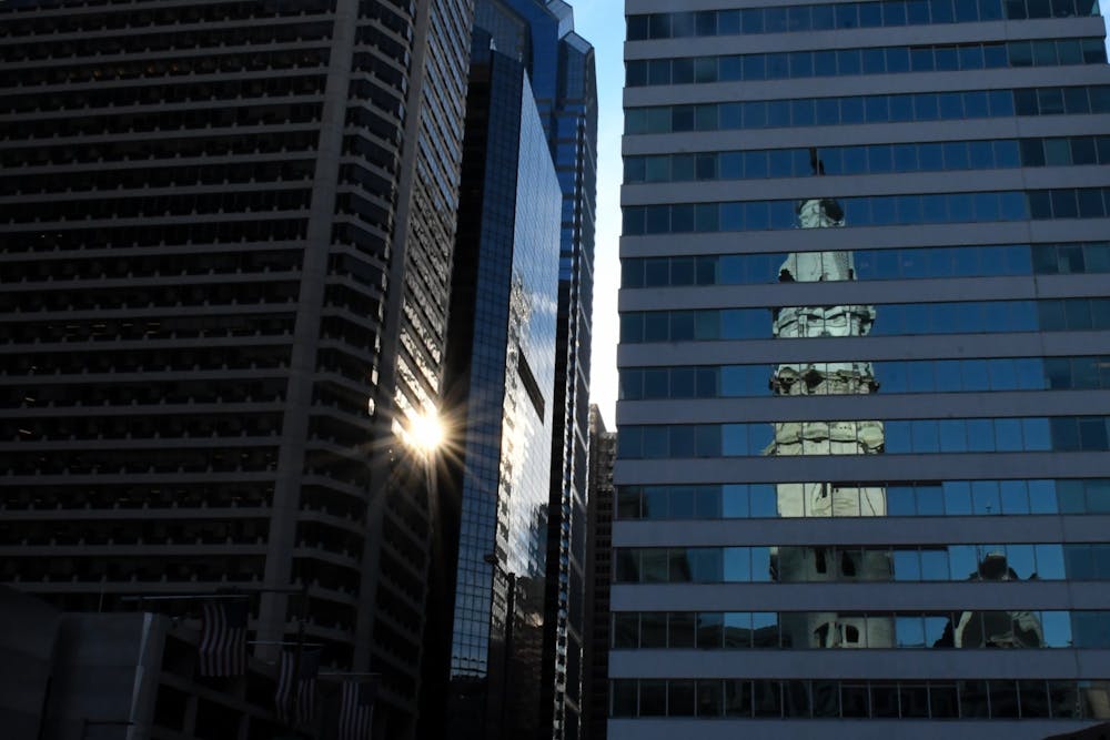 city-hall-sun-reflection-flags-vote-voting-election-2020