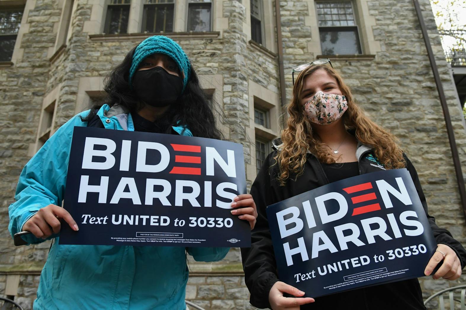 Elections 2020 Photo Essay - Biden Harris Supporters Sneha Revi and Bonnie S (Sukhmani Kaur).jpg