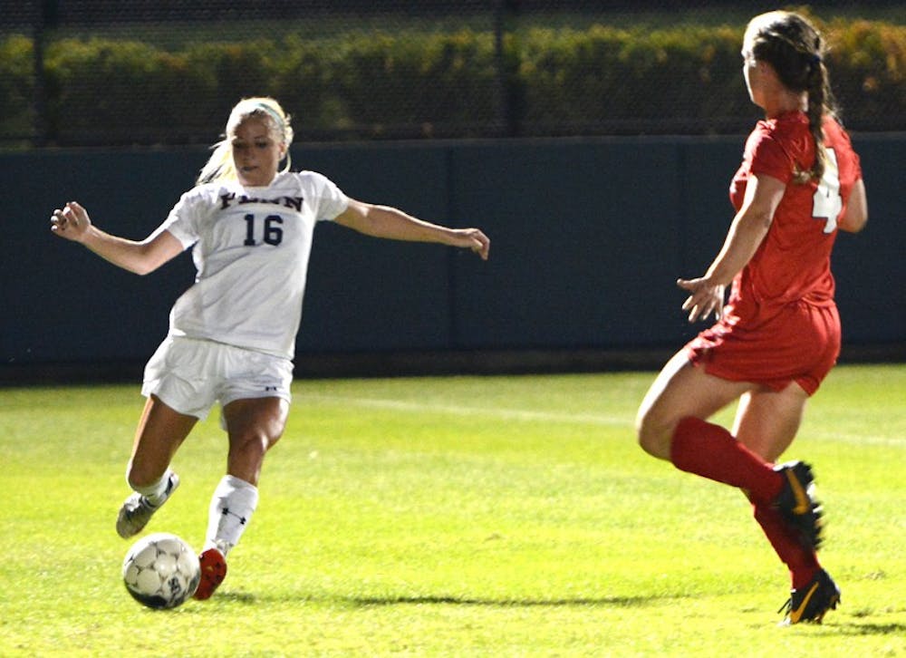 Penn women's soccer defeats Cornell 1-0. The winning goal was scored on a penalty kick.