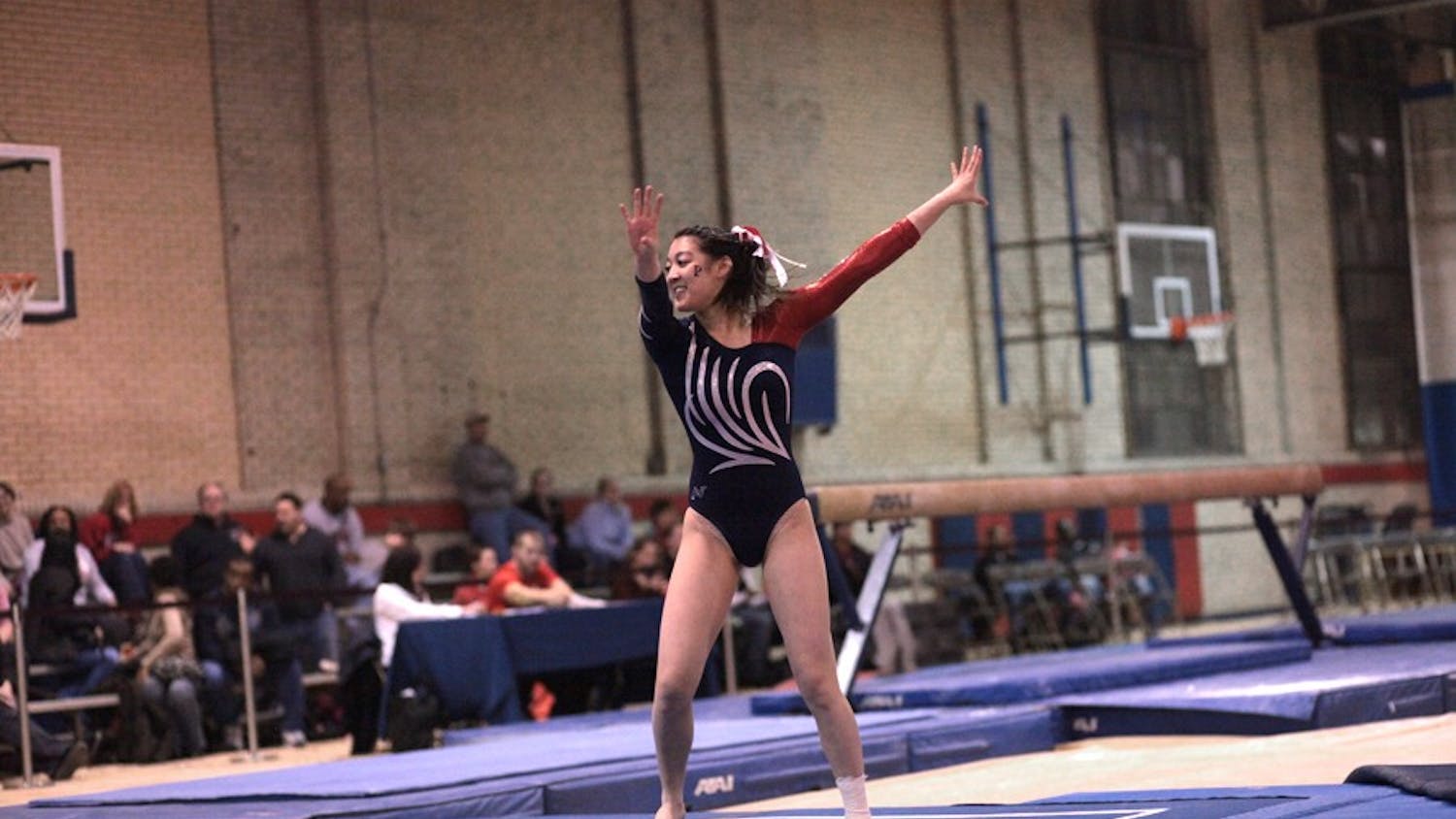 Junior gymnast Amber Woo provided a bright spot in last week’s disappointing performance against Yale, posting a team score of 9.550 on the beam.