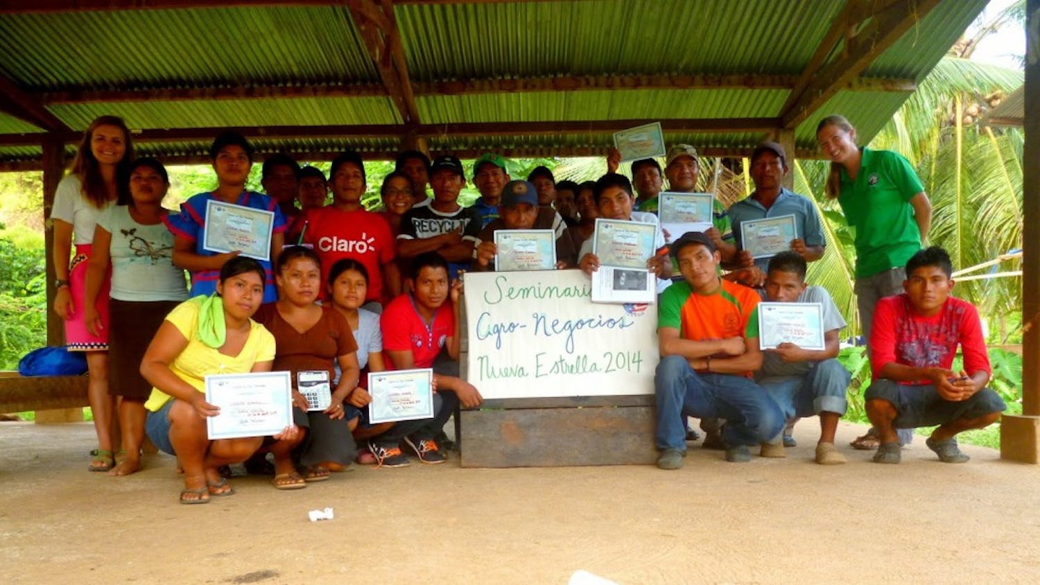 Lila Holzman, standing far right, is one of many Penn students who volunteer with the Peace Corps| Courtesy of Lila Holzman