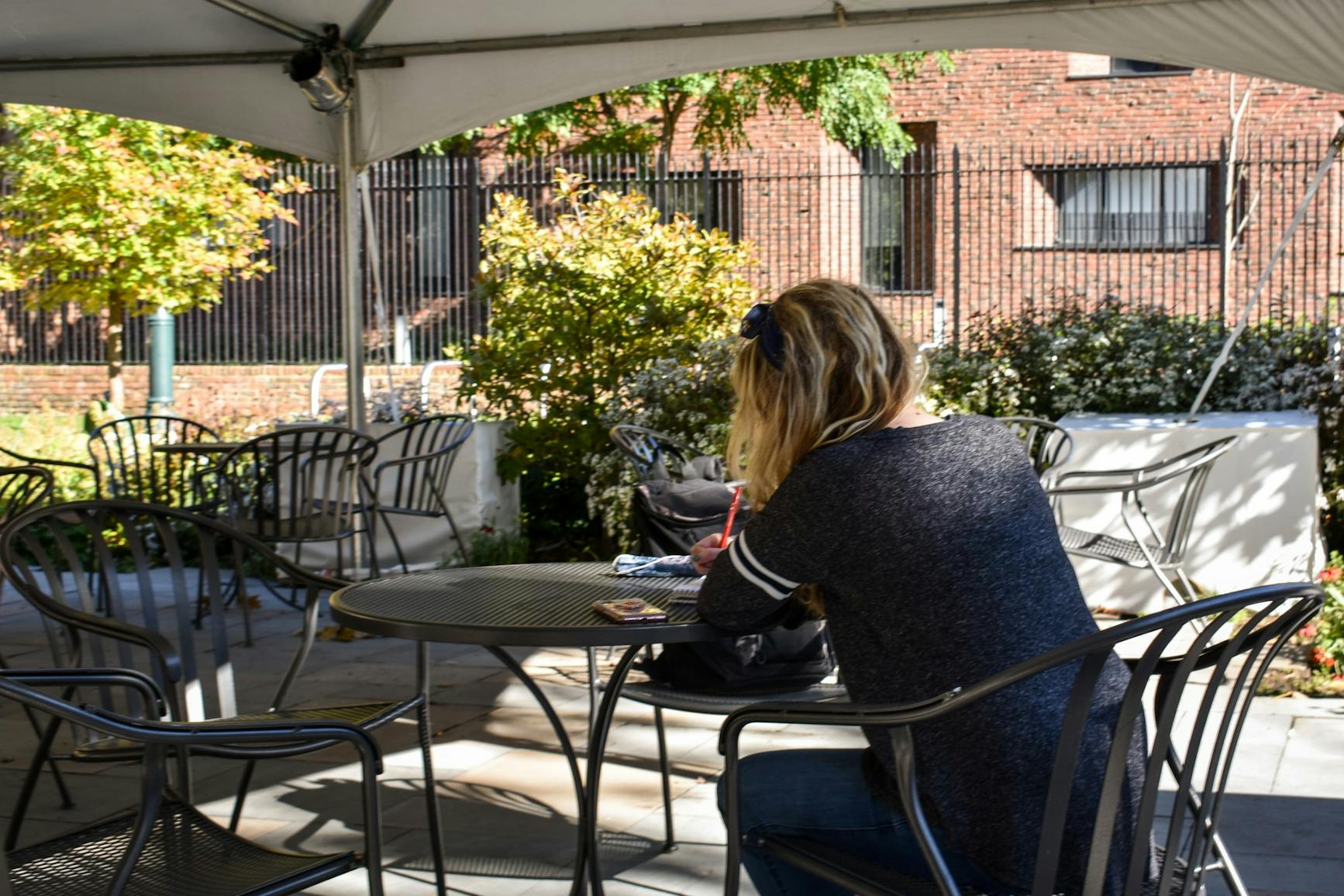 Outdoor Quarantine Study Spots Hill College House Tables Tent.jpg