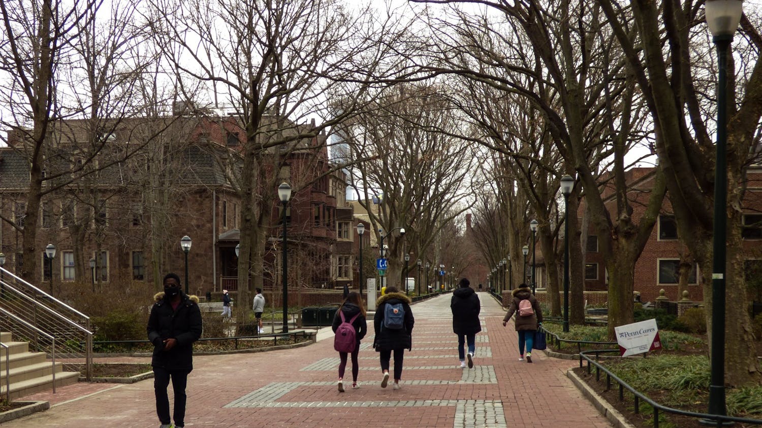 03-16-21 Locust Walk Masks Winter Spring Campus COVID-19 (Ezra Troy).jpg