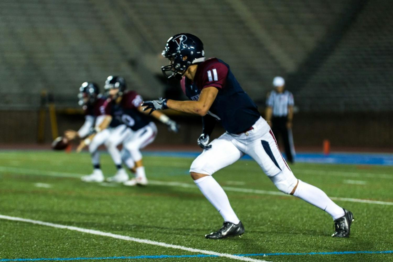 Penn sprint football's offense has dominated its opponents this year, as star quarterback Mike McCurdy has tossed 12 touchdowns, including three to junior wide receiver Andrew Sutton.