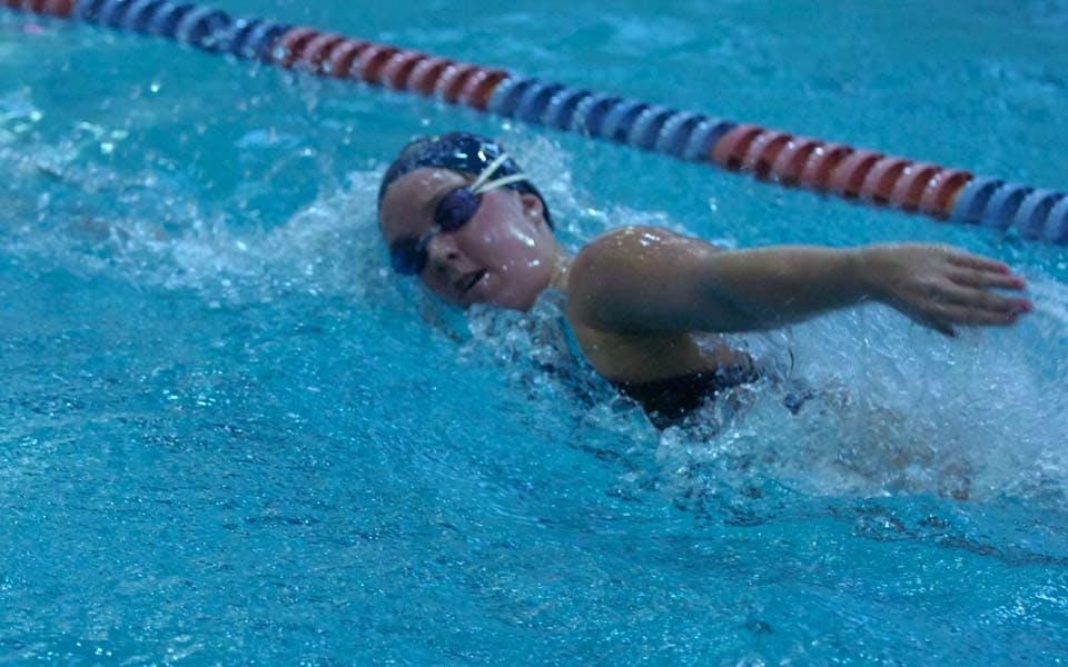 W. Swimming pushes hard, but men rest up