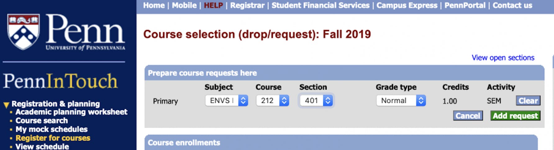 penn in touch course code changing