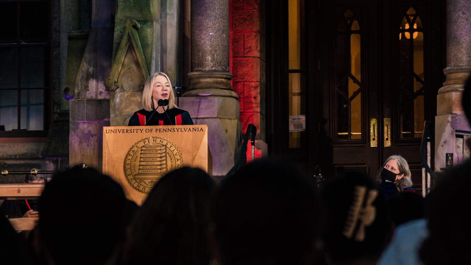 8-30-21 Convocation Stage Class of 2025 Amy Gutmann (Max Mester)