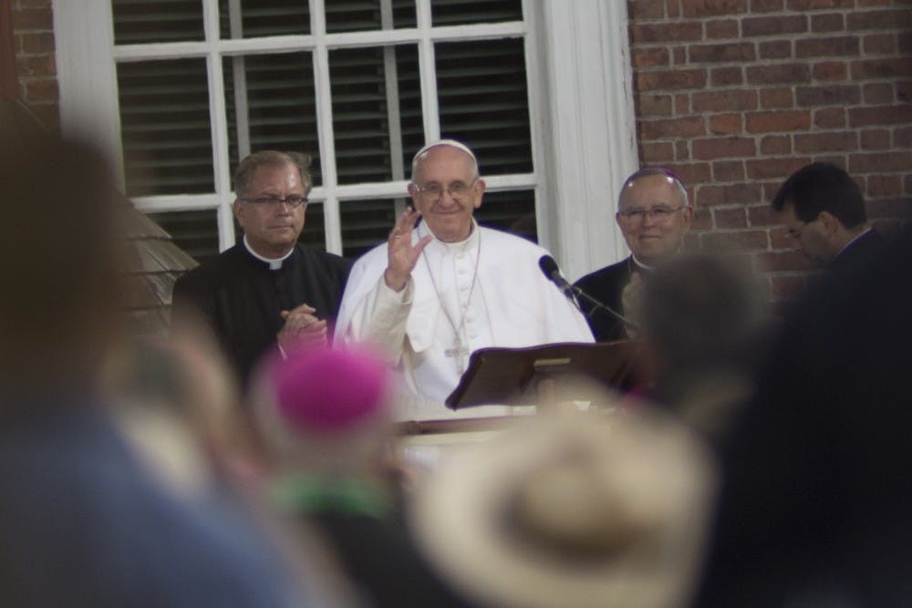 The pope spoke at Independence Hall Saturday afternoon about religious tolerance.