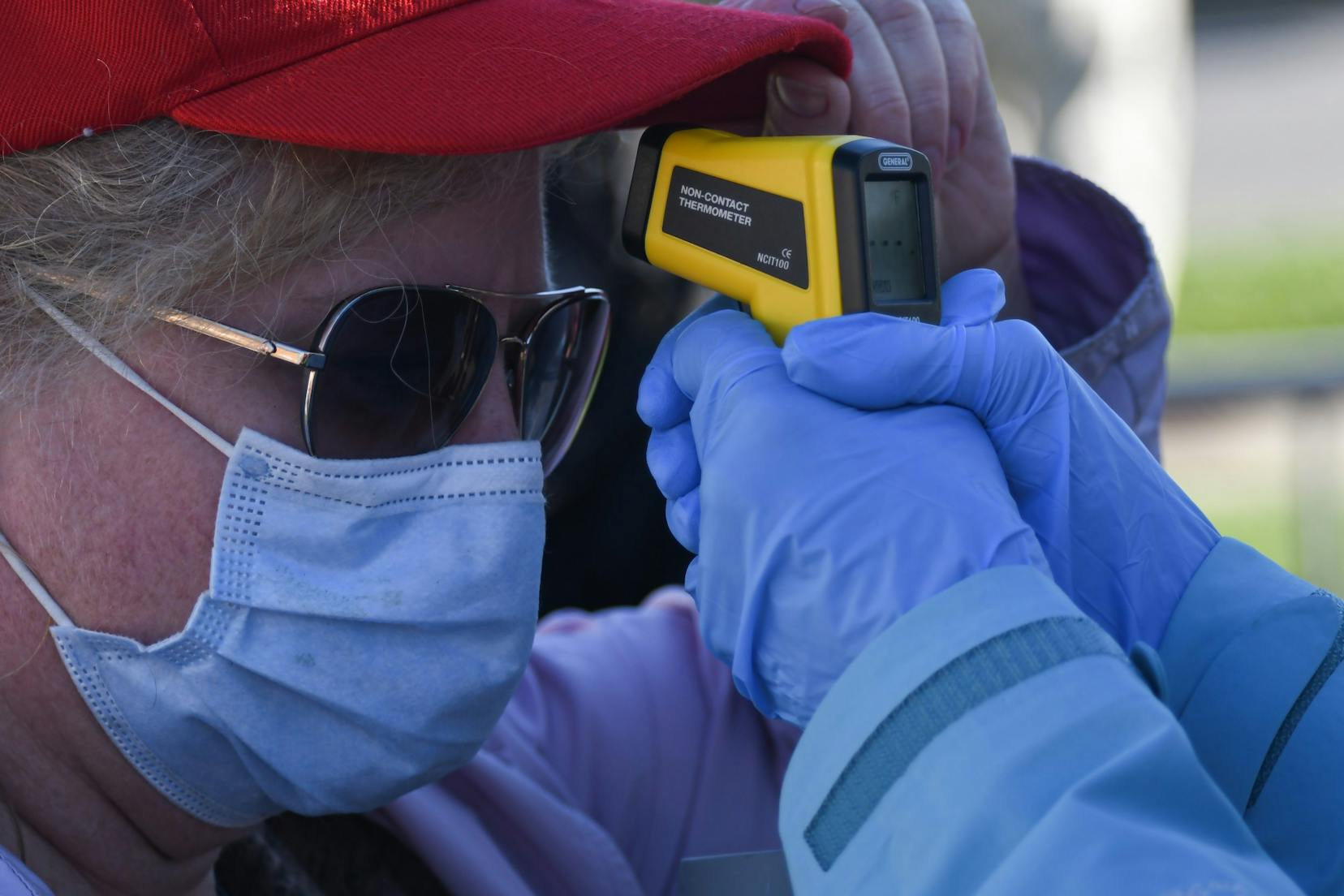 10-13-20 Johnstown Trump Rally COVID-19 Coronavirus Testing and Gloves, Masks, Temperature Scan (Sukhmani Kaur).jpg
