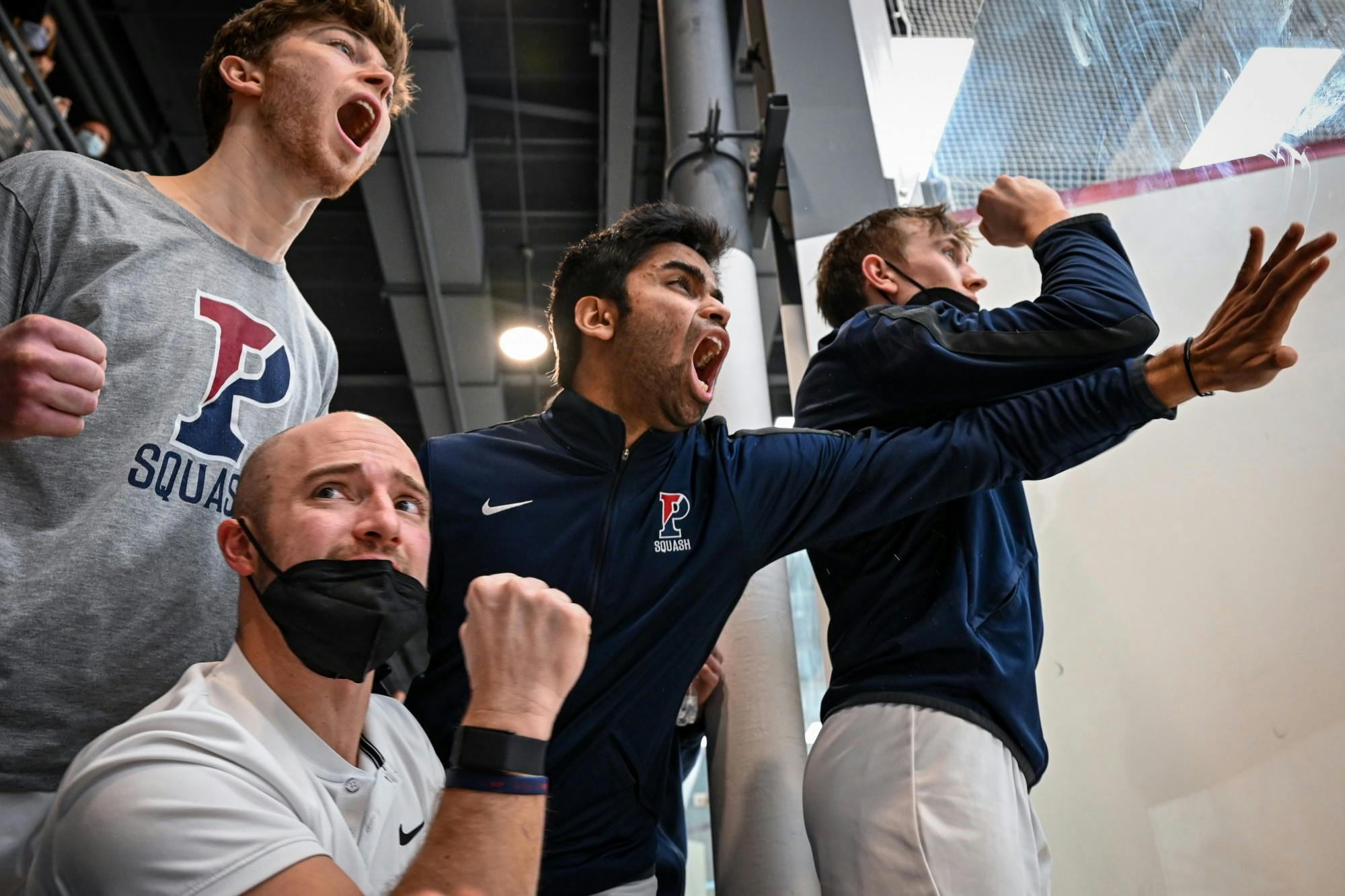 02-20-22 Men's Squash vs. Harvard Team Cheering (Kylie Cooper).jpg