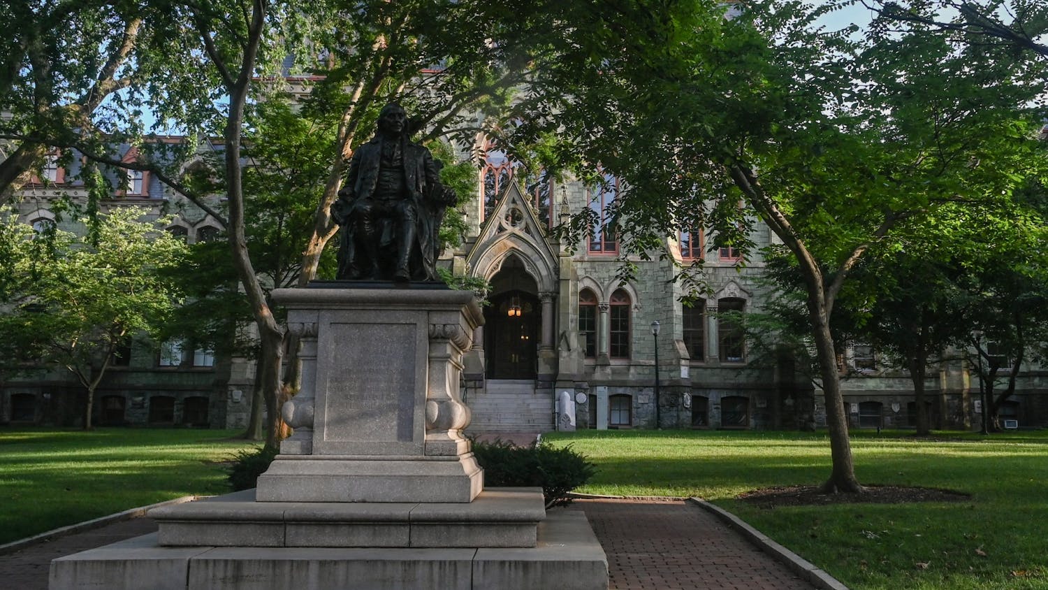 Benjamin Franklin Statue College Hall Penn Campus Summer.jpg