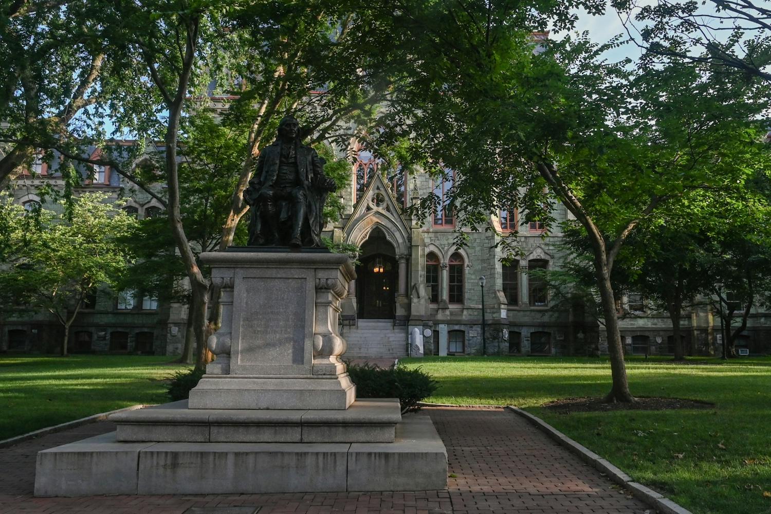 Benjamin Franklin Statue College Hall Penn Campus Summer.jpg