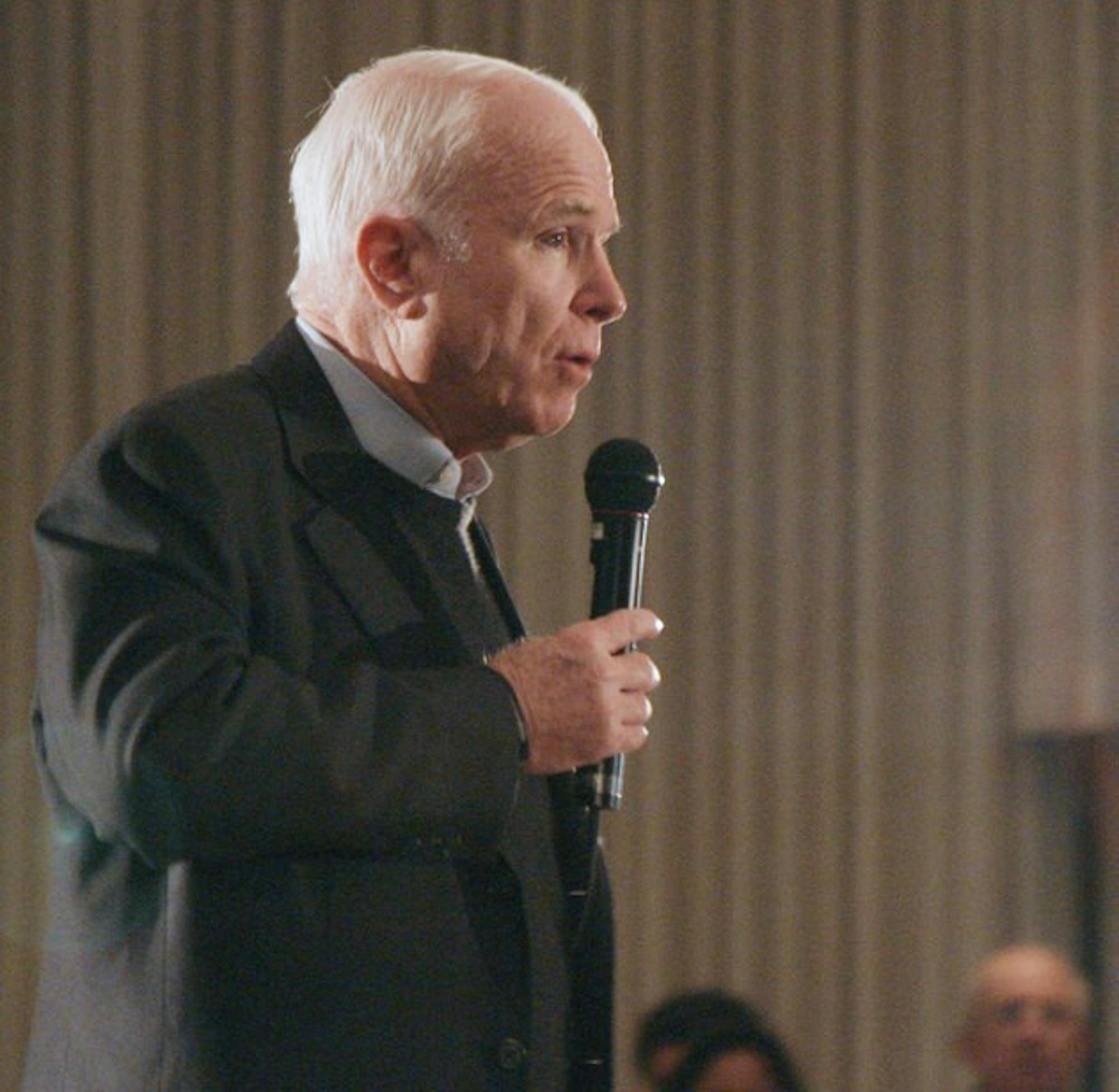 At a Town Hall-style rally, McCain addressed an audience at Alumni Hall on issues including immigration, Iraq and government spending.