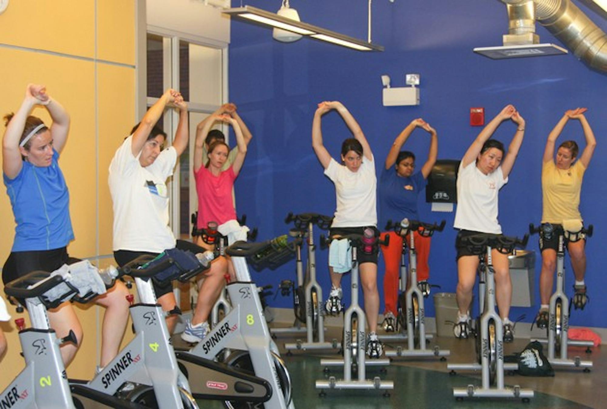 Students earn PE credit for a variety of activities, including spinning.