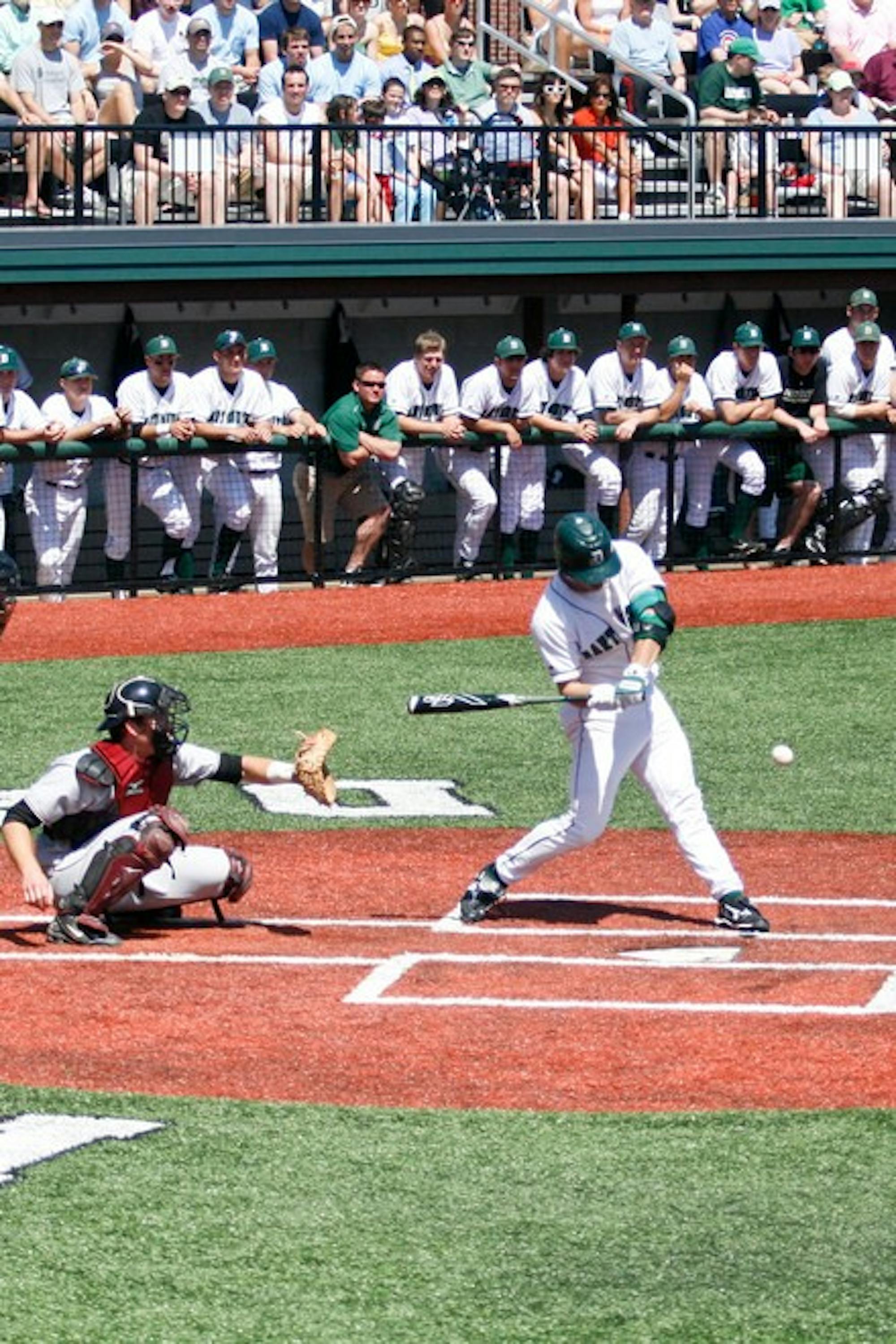 The Big Green baseball team defeated Harvard in the first game of their doubleheader on Sunday to secure the Red Rolfe Division title.