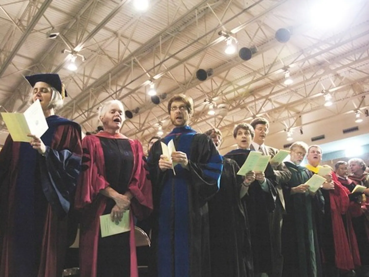 Dartmouth faculty join in singing the Dartmouth