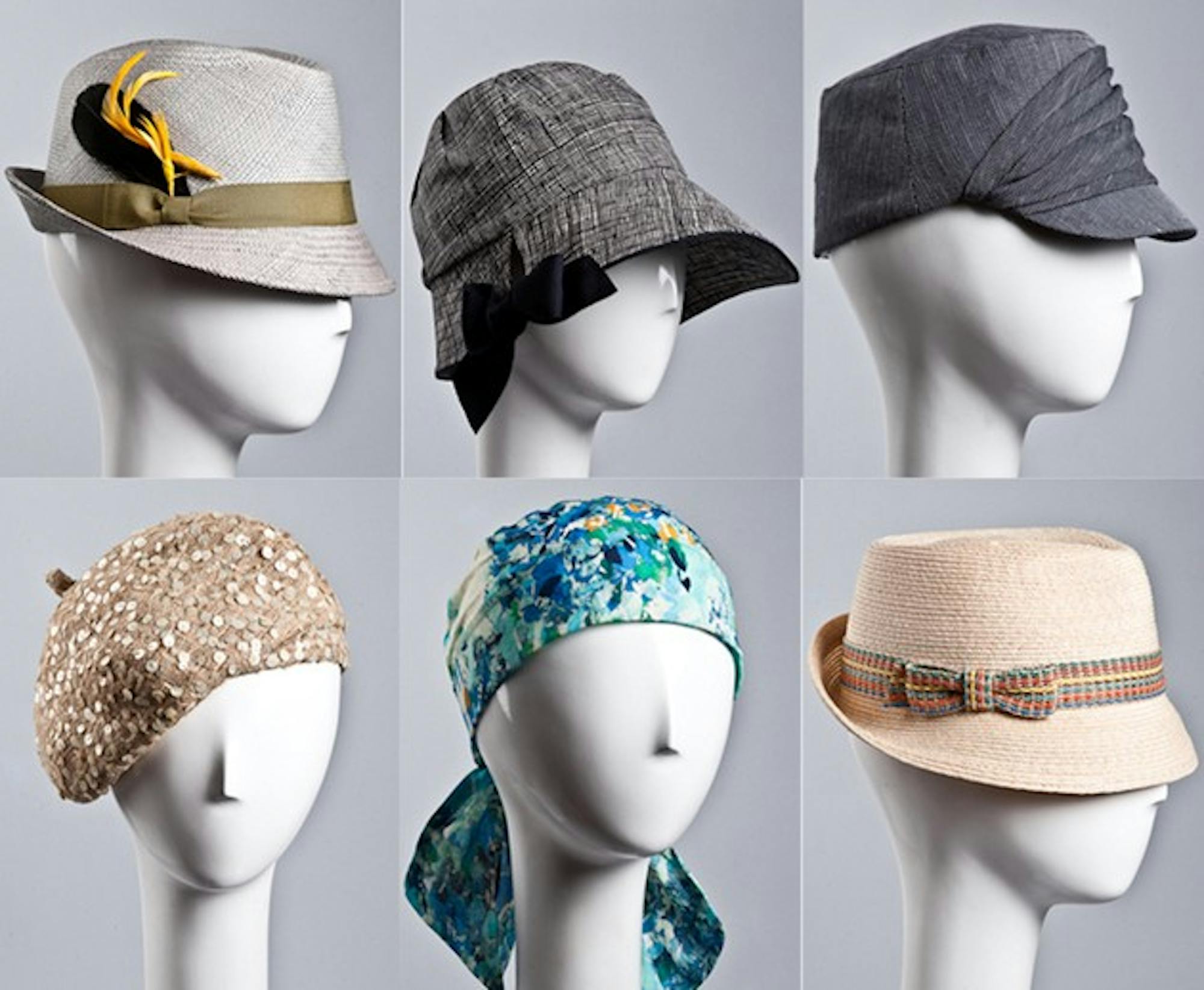 Eugenia Kim's current collection consists of a variety of straw and woven hats, in addition to headbands and wraps.
