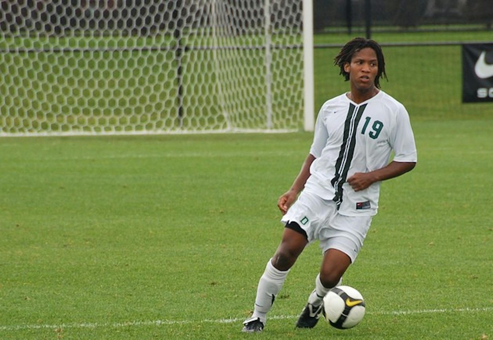 Pumi Maqubela '10 helped lead the defense through 89 scoreless minutes, but New Hampshire scored the game-winning goal with just 13 seconds left.