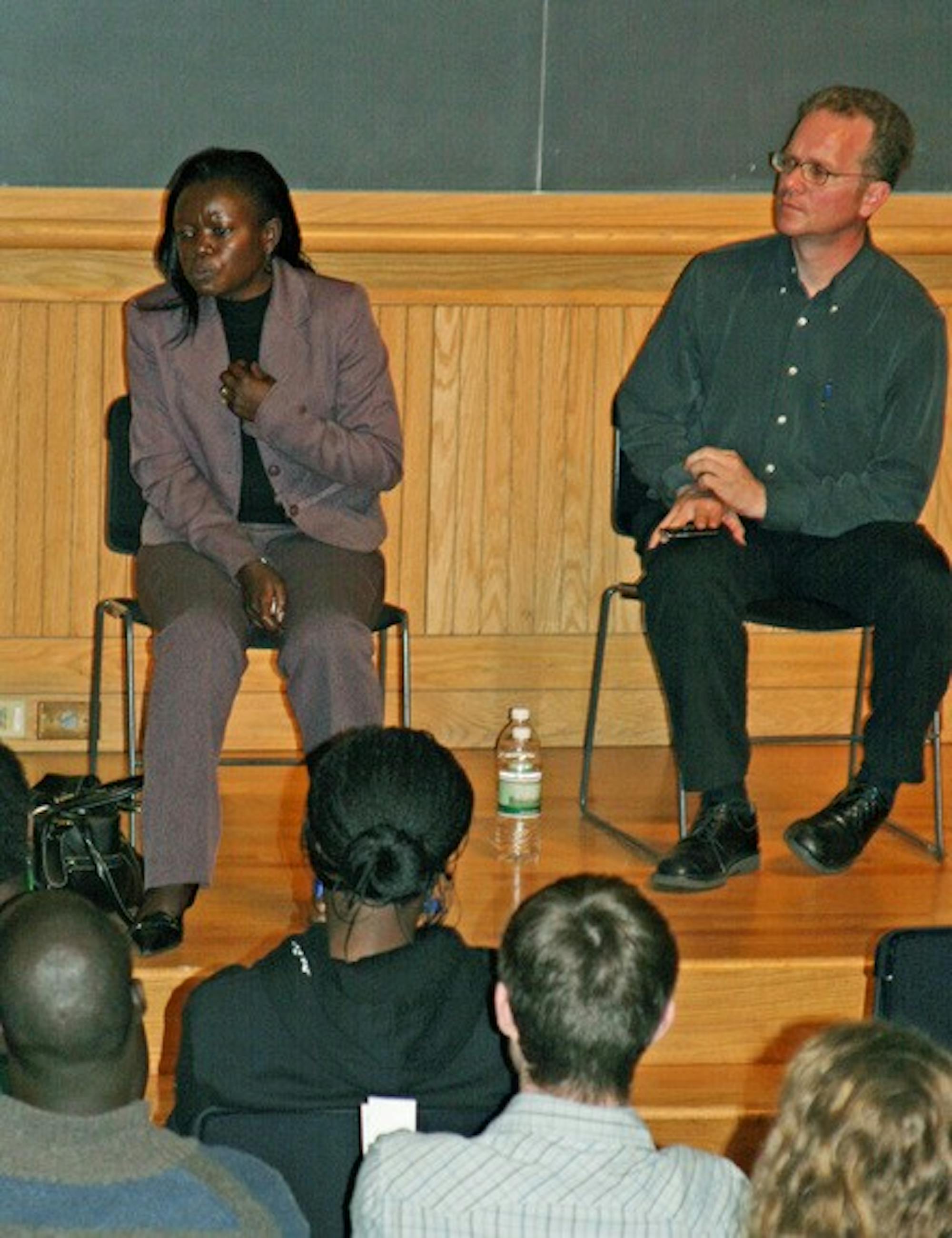 Ugandan AIDS activist Beatrice Were took questions from the audience after her speech Thursday evening in Rockefeller Forum.