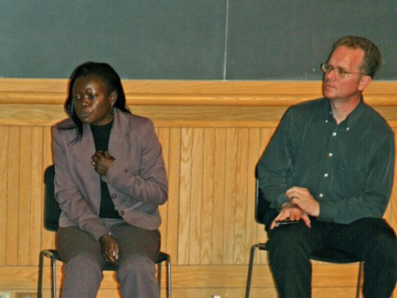 Ugandan AIDS activist Beatrice Were took questions from the audience after her speech Thursday evening in Rockefeller Forum.