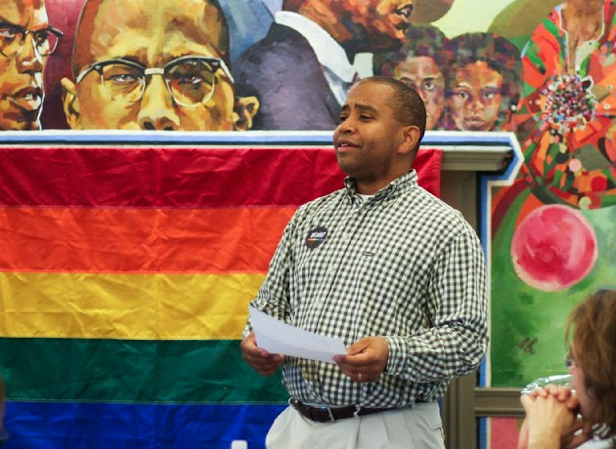 Music professor Steve Swayne identifies a need for the discussion of sexuality in communities of color on Thursday.