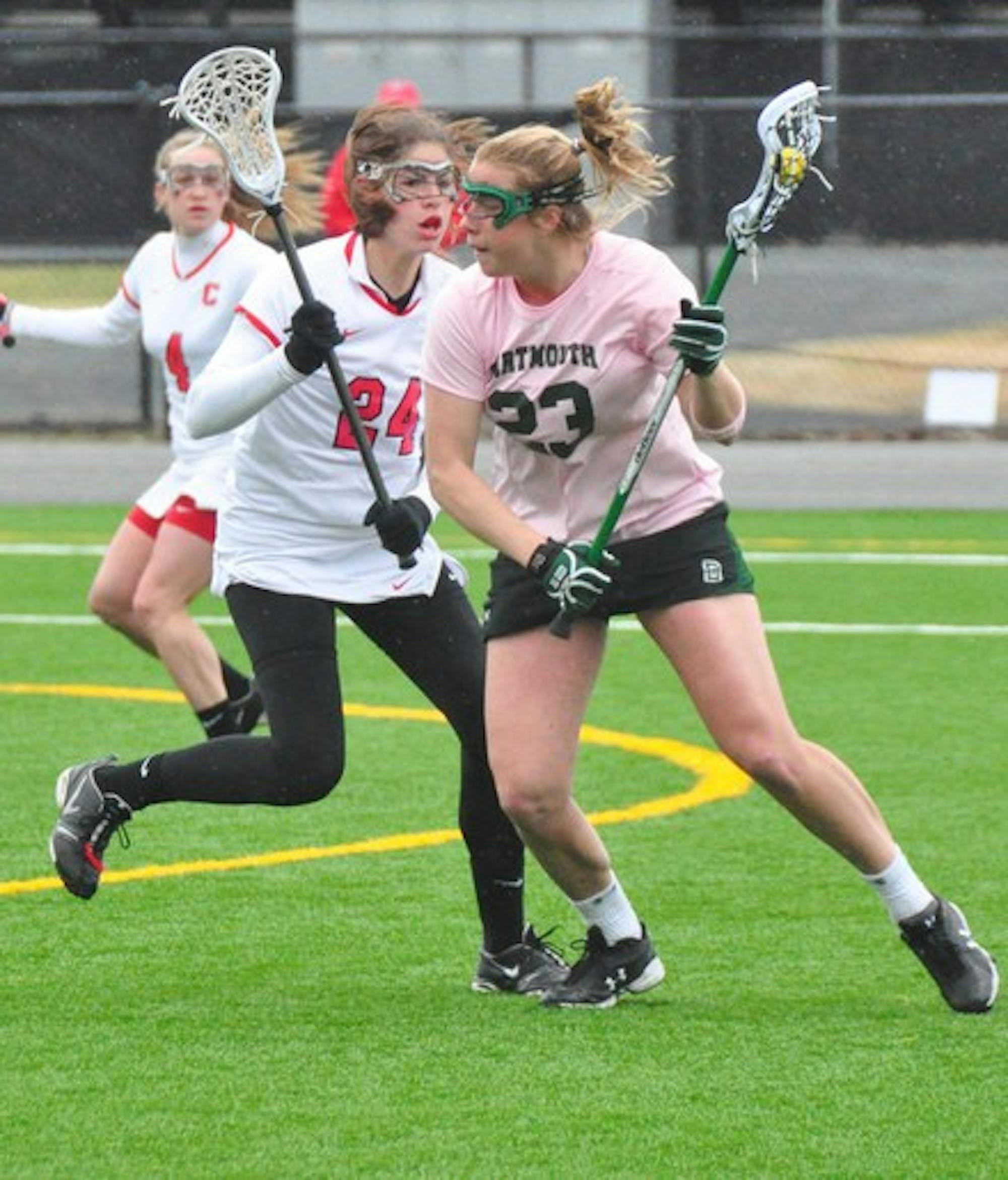 Kat Collins '11 led Dartmouth with four goals and two assists in the team's win over the Big Red on Saturday.