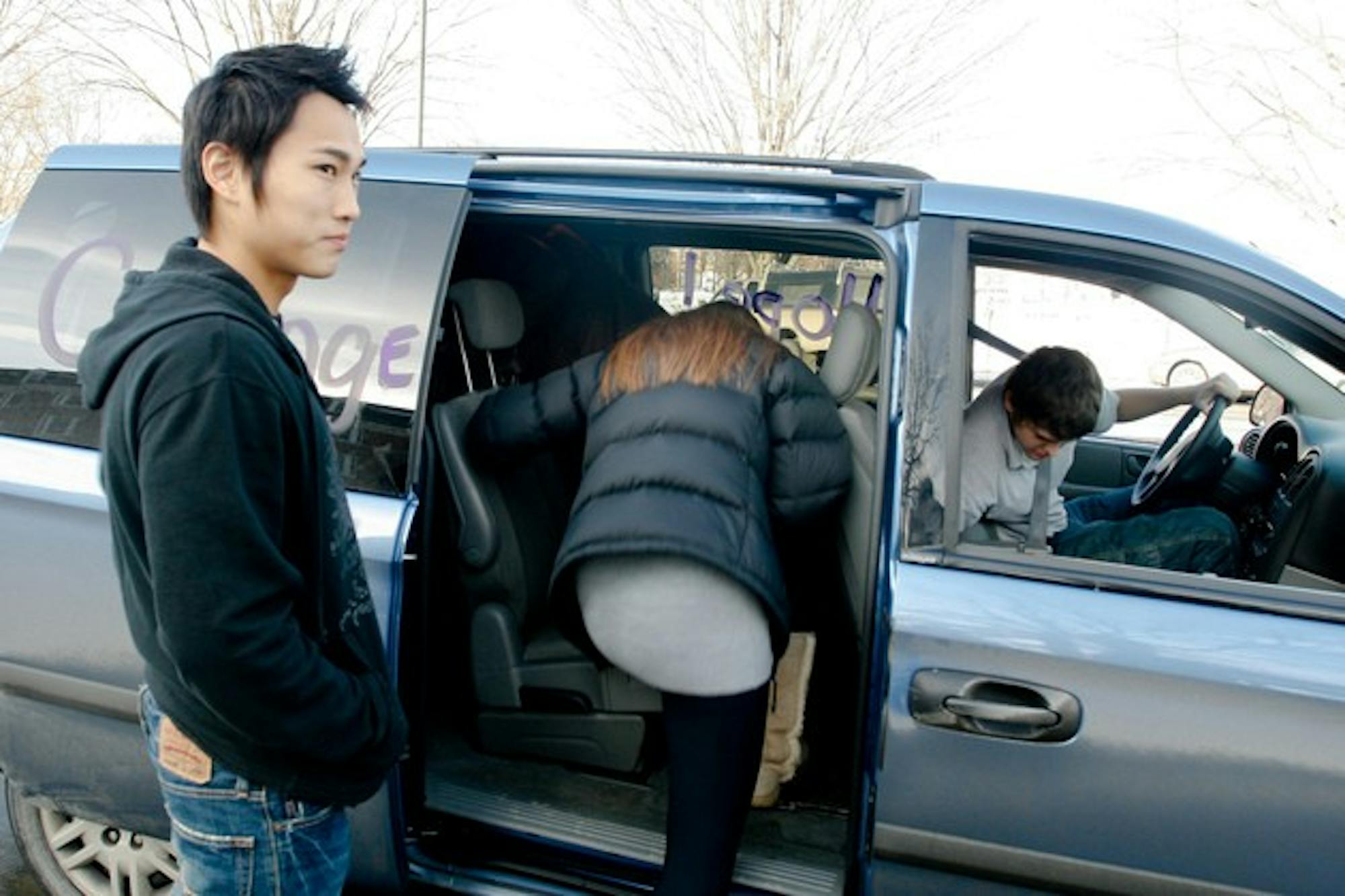 Vox Clamantis shuttles student voters to the polls at Hanover High School for Tuesday's primary election.