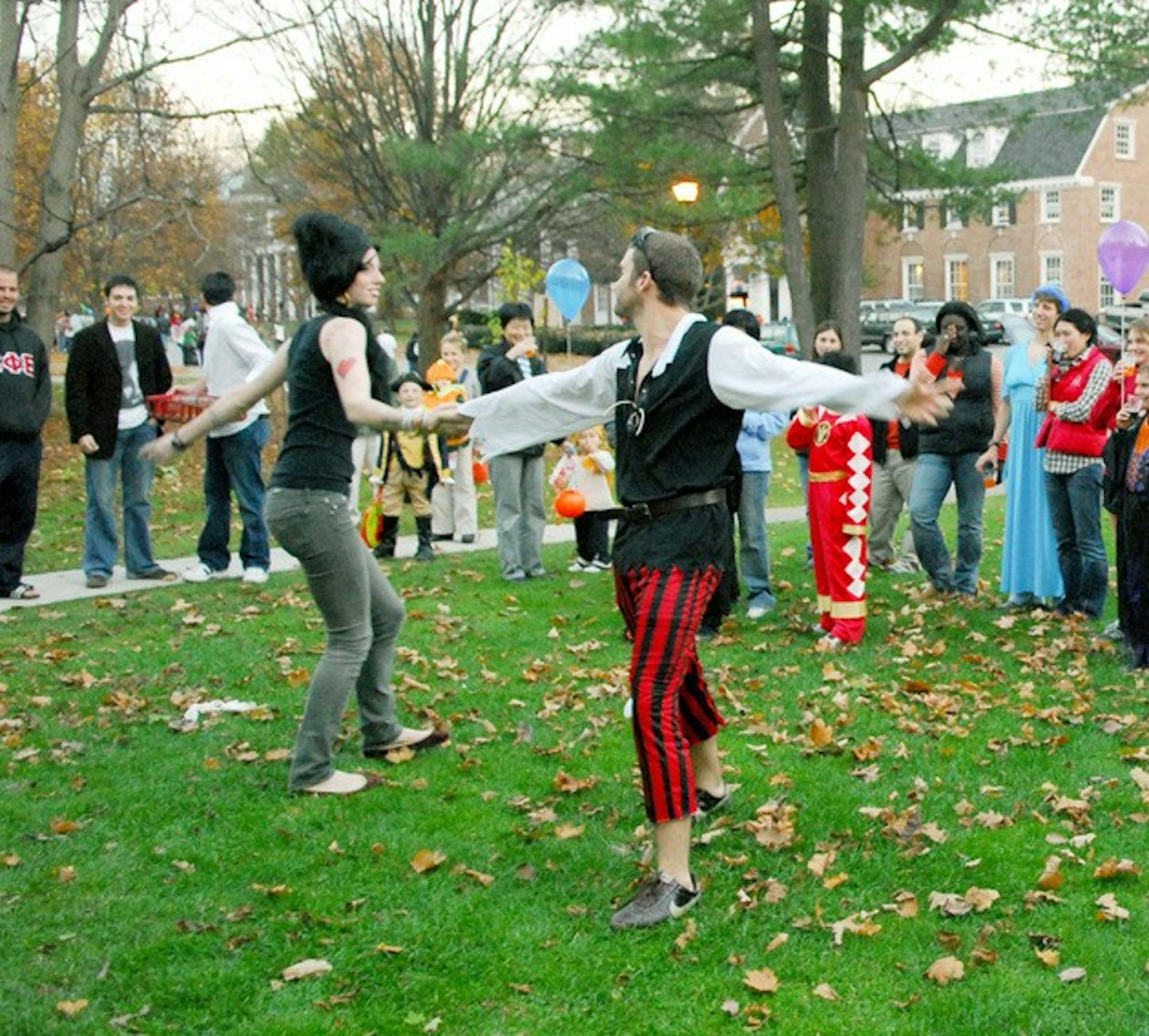 The Dog Day Players perform at Sigma Phi Epsilon fraternity last week during DREAM\'s Halloween Carnival.