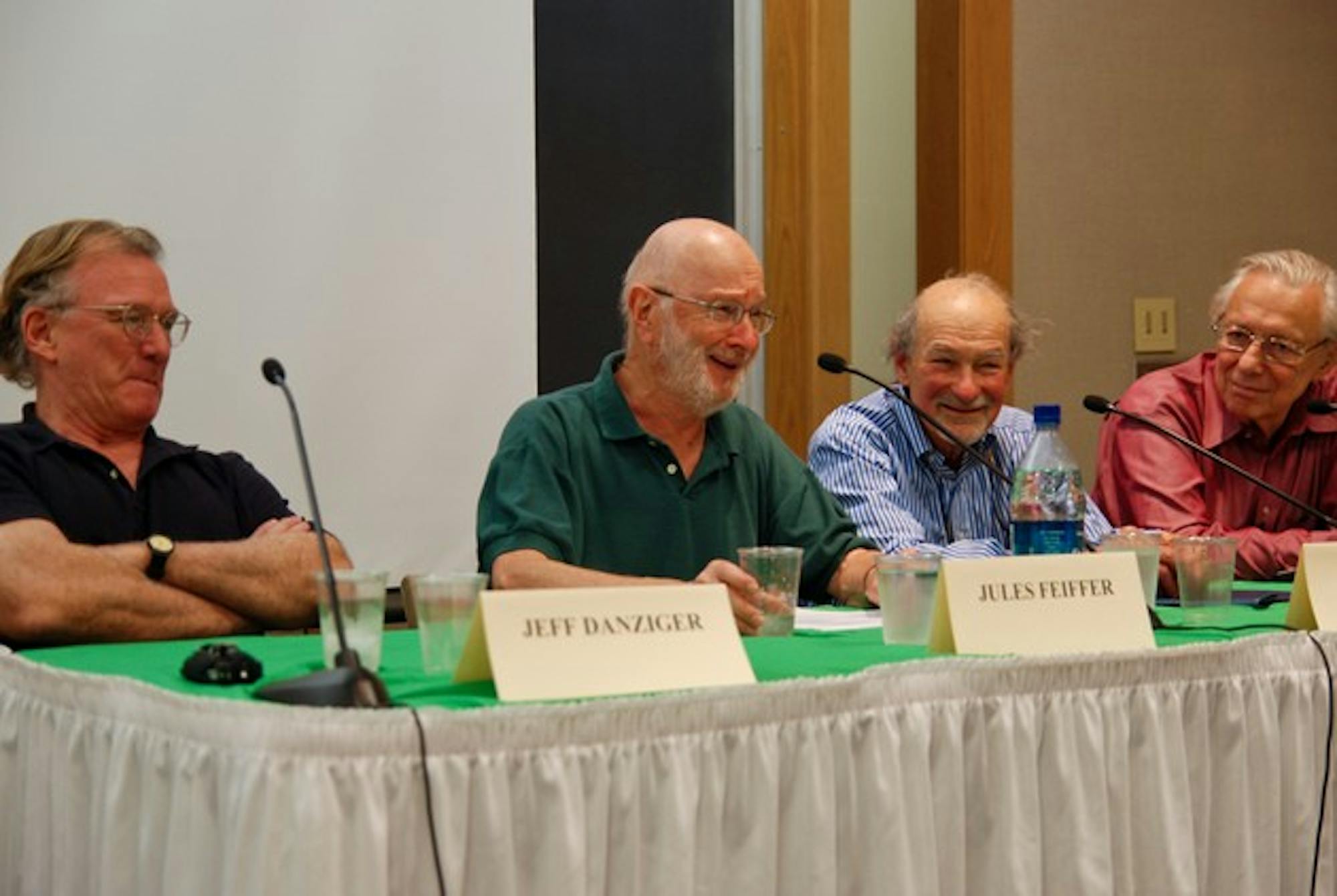 Jules Feiffer participates in a panel discussion with acclaimed cartoonists Edward Koren, Edward Sorel and Jeff Danzinger.