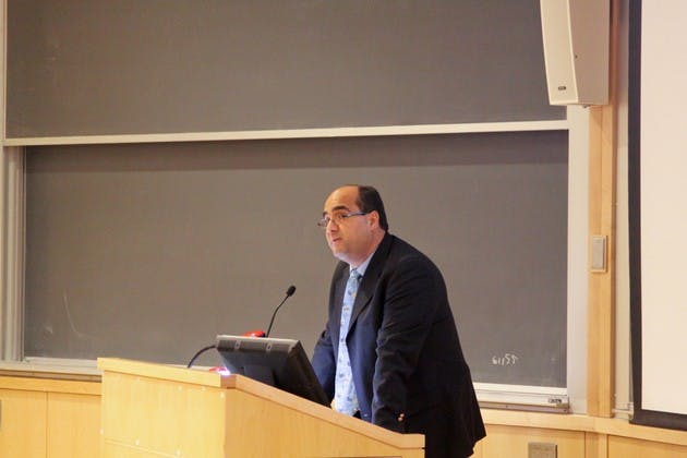 Archaeologist Leonardo Lopez Lujan discussed his work in a Wednesday lecture.