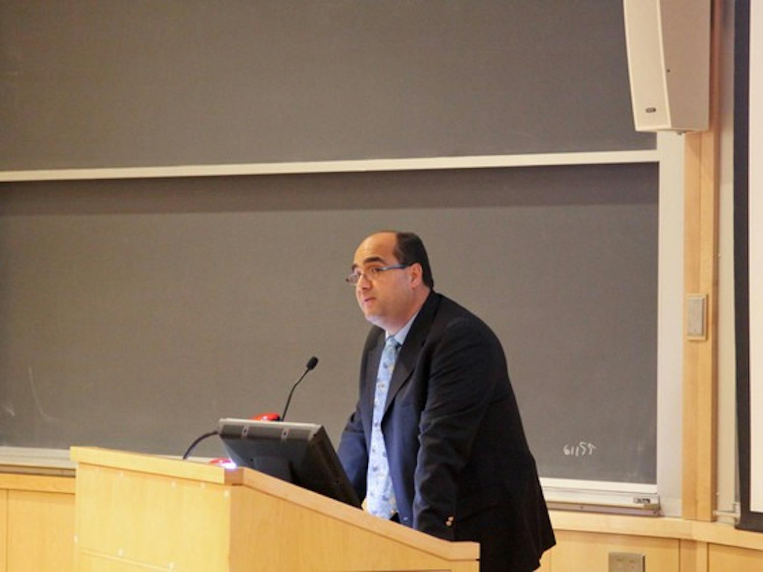 Archaeologist Leonardo Lopez Lujan discussed his work in a Wednesday lecture.