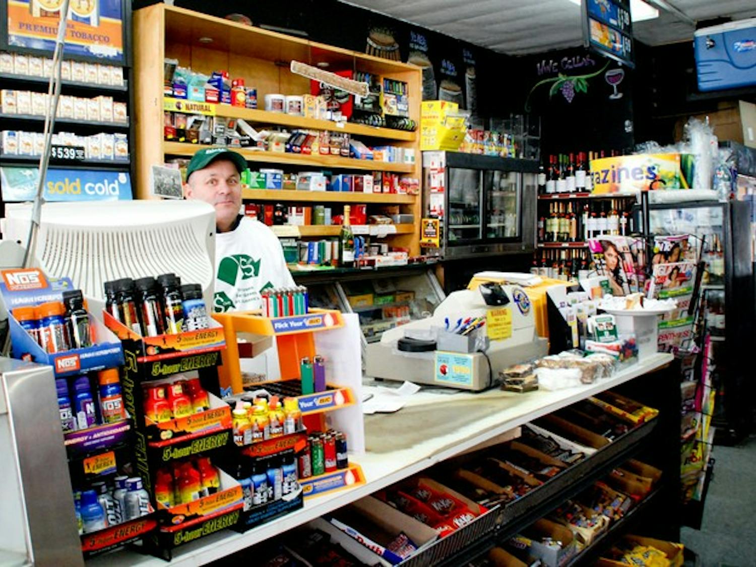 Jack Stinson, owner of Stinson's Village Store, benefits from increased alcohol sales over Homecoming weekend.