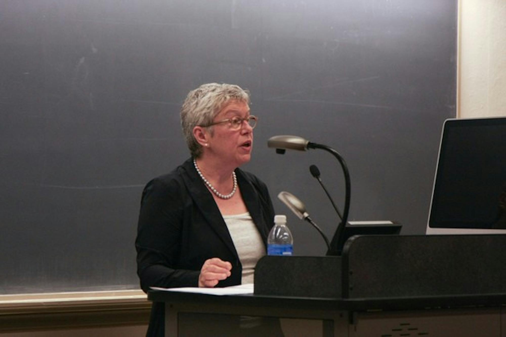 Visiting professor Sabine Broeck, of the University of Bremen in Germany, discussed the divide between white feminists and African-American abolitionists.
