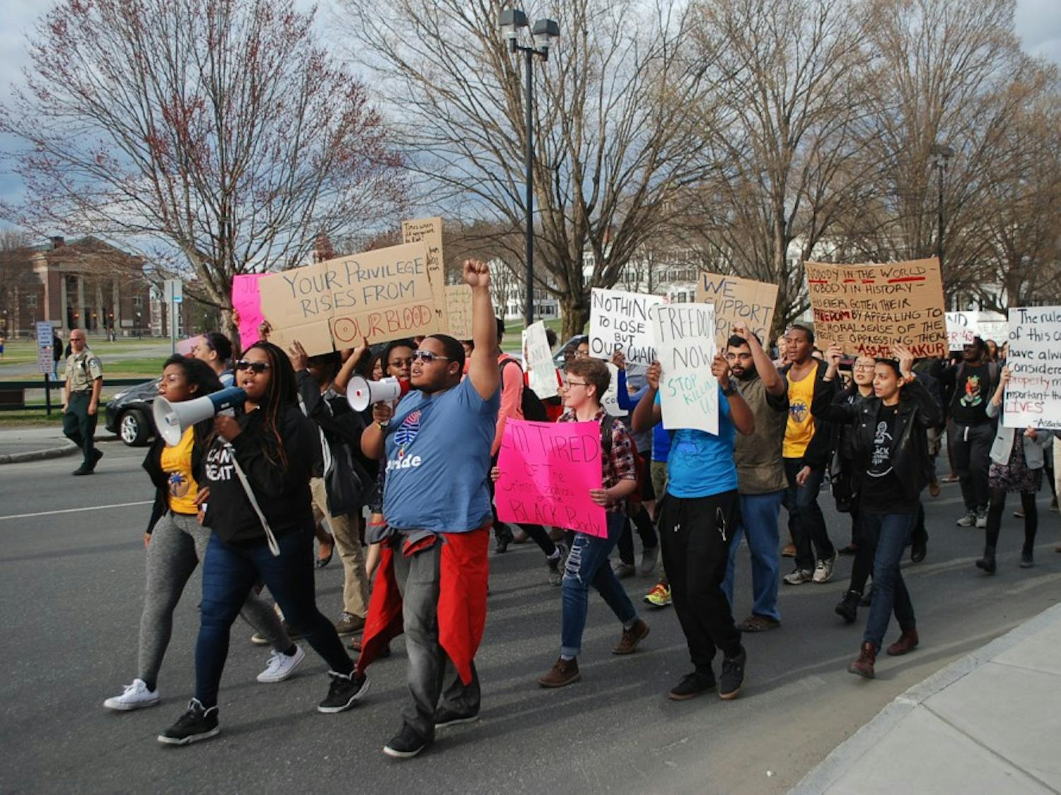 In May, students marched campus in solidarity with those protesting in Baltimore.