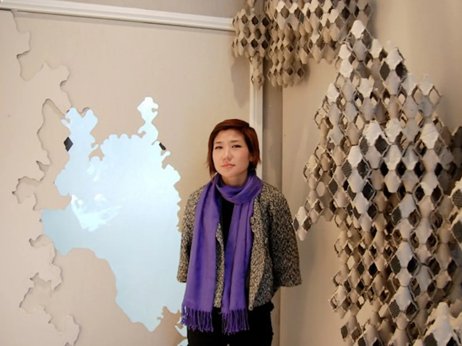 Professor Soo Sunny Park used egg crates and dry wall to construct
