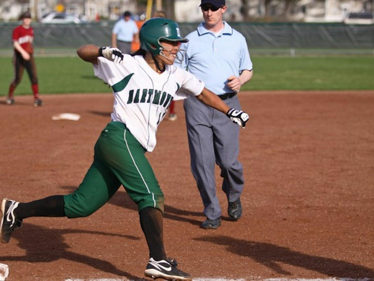 The Dartmouth softball team won two in a row Sunday to put them one game ahead of Harvard in the North Division, clinching the division title.