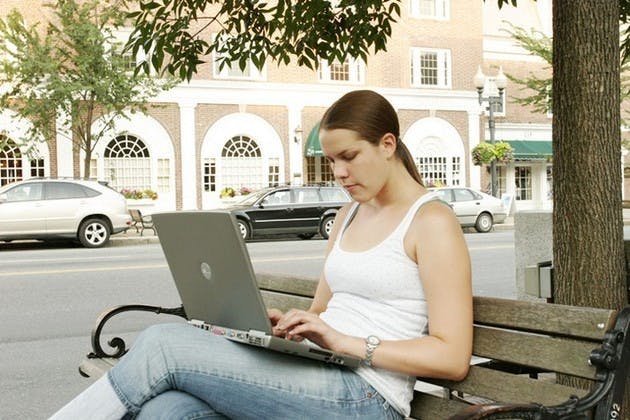 If Hanover installs a public fiber-optic cable network, students like Jeannie Valkevich '08 could potentially surf the internet freely from off campus.