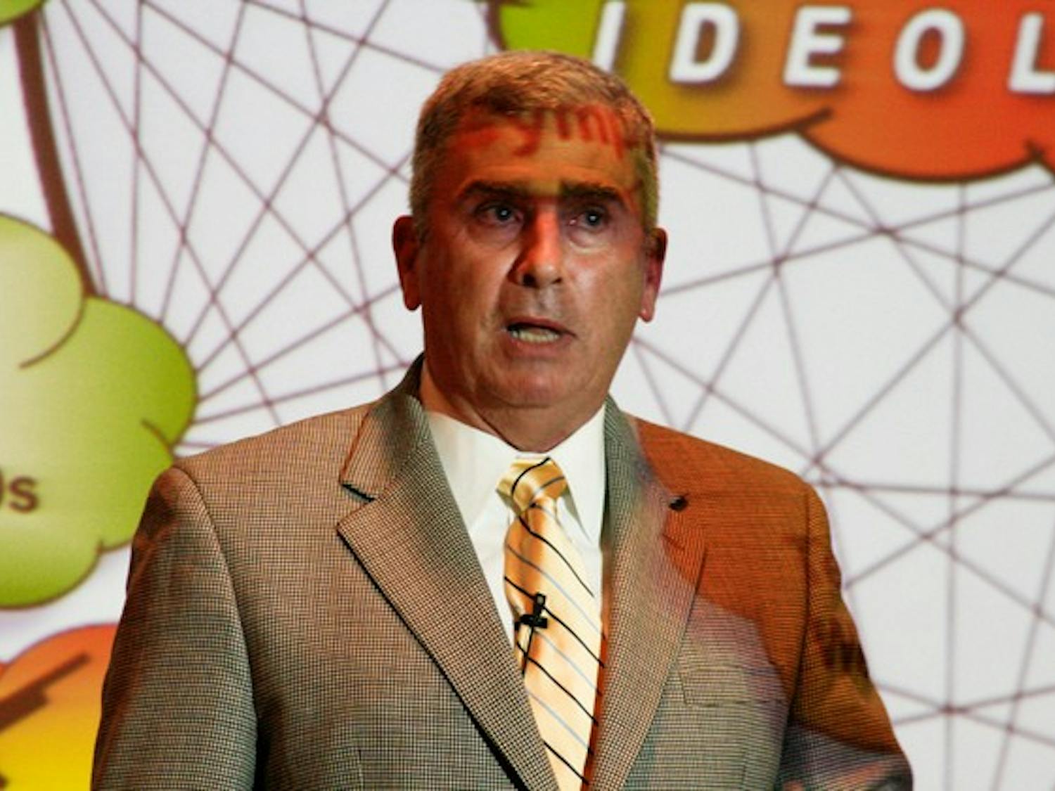 John Abizaid, retired U.S. Army general and former commander of U.S. Central Command, addressed a packed room of students Tuesday afternoon.