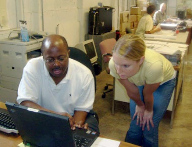 Quintus Jett, a senior research fellow at the Tuck School of Business, led about 60 volunteers in a mapping project of New Orleans's Lower Ninth Ward.