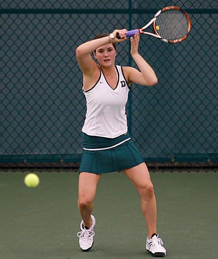 Jesse Adler '10 went undefeated in singles matches this weekend and won two of three of her doubles matches with partner Carissa King '12.