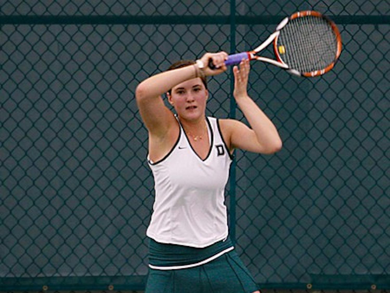 Jesse Adler '10 went undefeated in singles matches this weekend and won two of three of her doubles matches with partner Carissa King '12.