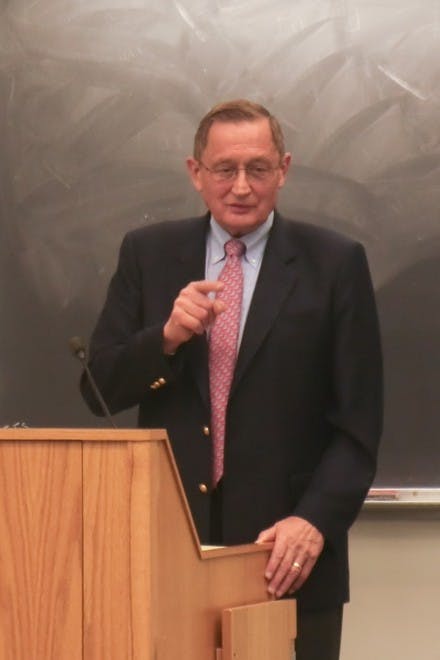 M. Roy Schwarz, founder of the Institute for International Medical Education, called for minimum medical education requirements in his Tuesday lecture.