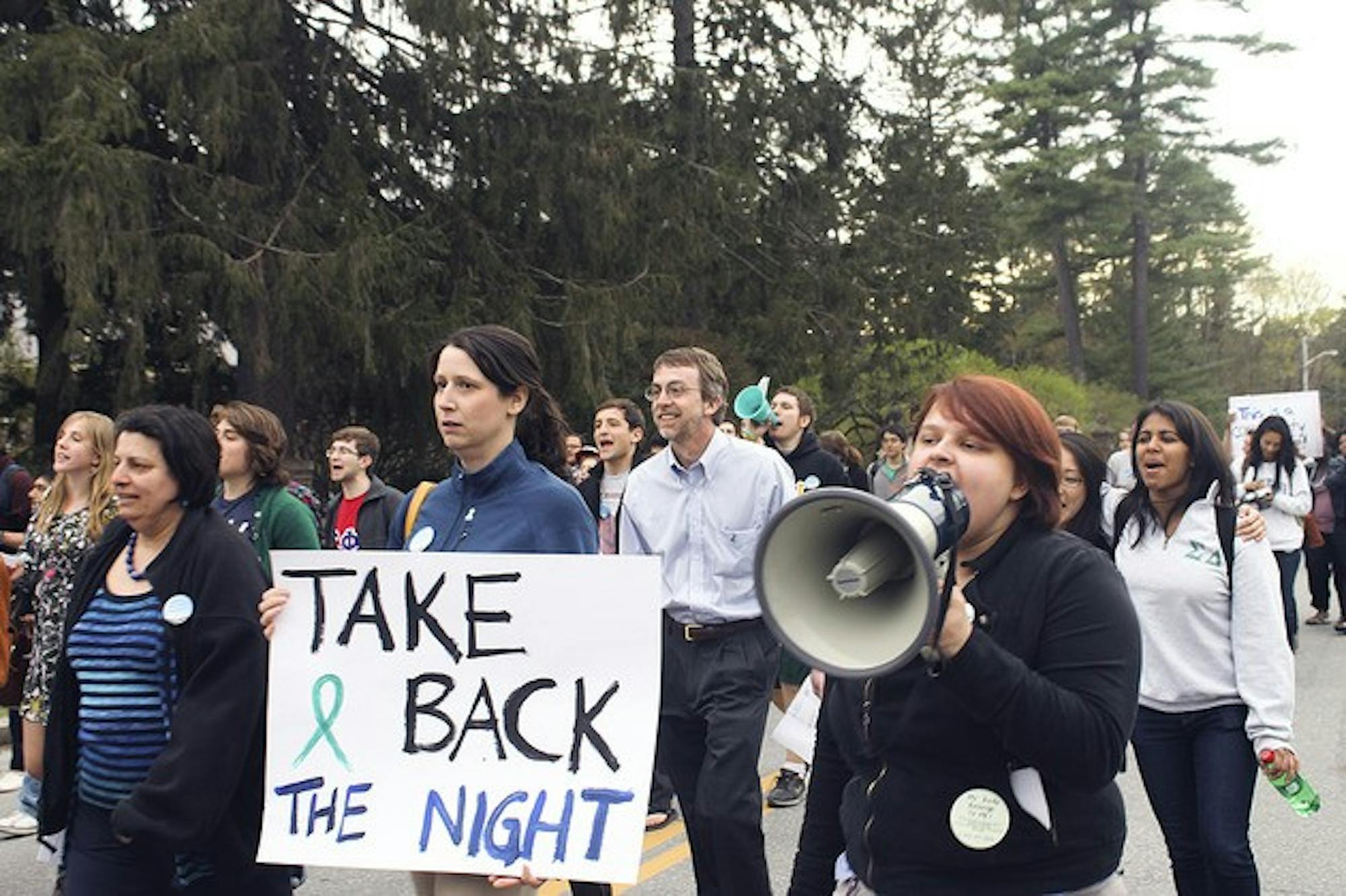 A group of students and other Dartmouth community members gathered Wednesday to raise sexual assault awareness during the Take Back the Night march.